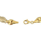 18k Tri Tone Gold 9.4g Ladies 8.5mm Fancy Link Bracelet Italy 7.5"