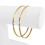 Pair of 18k Yellow Gold 10.6g Solid Beveled Edge Bangle Bracelets 7.5"