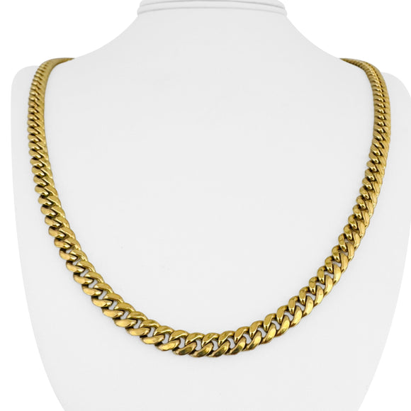 14k Yellow Gold 24.7g Semi Solid 6mm Cuban Link Chain Necklace 24