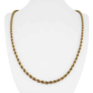 14k Yellow Gold 34.4g Solid Heavy Vintage 4.5mm Rope Chain Necklace 24"