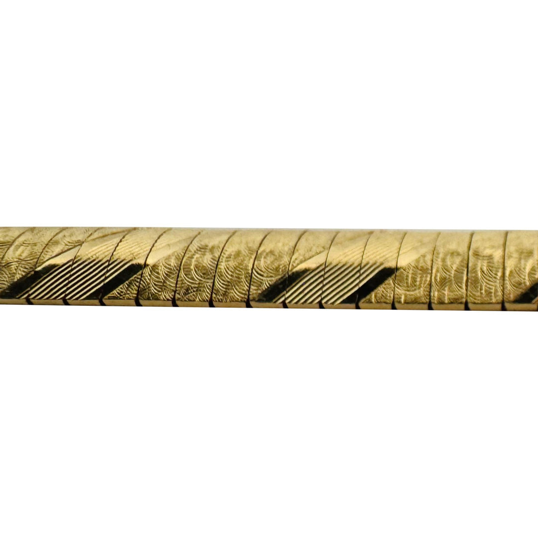 14k Yellow Gold 18.8g Solid Textured 8mm Omega Link Bracelet Italy 8"