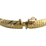14k Yellow Gold 18.8g Solid Textured 8mm Omega Link Bracelet Italy 8"