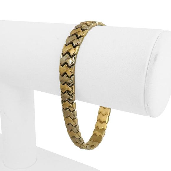 14k Yellow and White Gold 13g Ladies 8mm Fancy Link Bracelet 7
