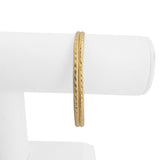 14k Yellow Gold 4g Hollow Light 6mm Fancy Bangle Bracelet 7"