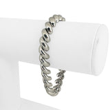 14k White Gold 12.2g Ladies Beveled 8.5mm San Marco Link Bracelet 7"