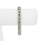 14k White Gold 12.2g Ladies Beveled 8.5mm San Marco Link Bracelet 7"
