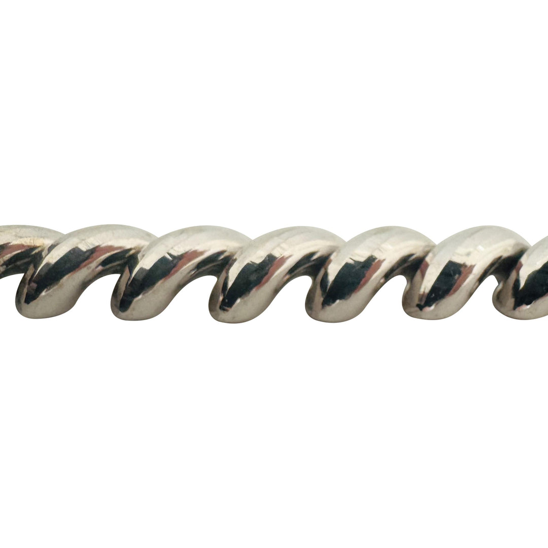 14k White Gold 12.2g Ladies Beveled 8.5mm San Marco Link Bracelet 7"