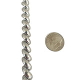 14k White Gold 12.2g Ladies Beveled 8.5mm San Marco Link Bracelet 7"