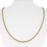 14k Yellow Gold 27.3g Solid 2.5mm Squared Byzantine Link Chain Necklace 24"