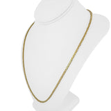 14k Yellow Gold 27.3g Solid 2.5mm Squared Byzantine Link Chain Necklace 24"