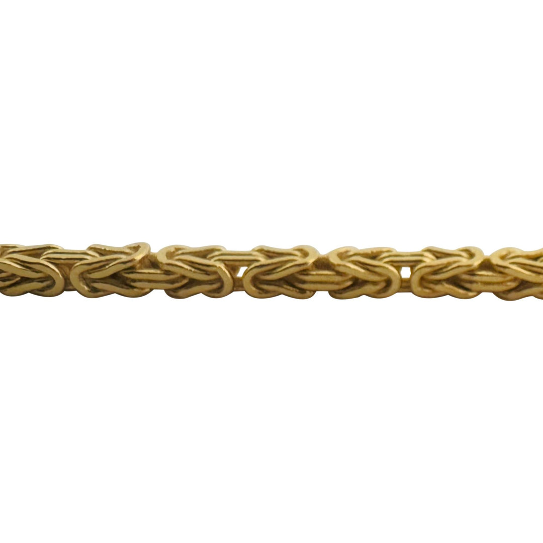 14k Yellow Gold 27.3g Solid 2.5mm Squared Byzantine Link Chain Necklace 24"