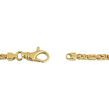 14k Yellow Gold 27.3g Solid 2.5mm Squared Byzantine Link Chain Necklace 24"