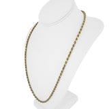 14k Yellow Gold 36.4g Solid Diamond Cut 4mm Rope Chain Necklace Italy 24"