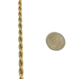 14k Yellow Gold 36.4g Solid Diamond Cut 4mm Rope Chain Necklace Italy 24"