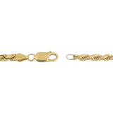 14k Yellow Gold 36.4g Solid Diamond Cut 4mm Rope Chain Necklace Italy 24"