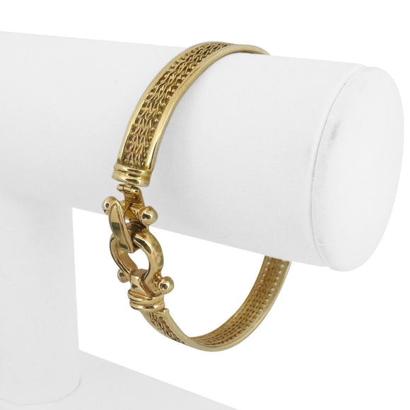 14k Yellow Gold 17g Imperial Gold 8.5mm Fancy Bangle Bracelet 7.5