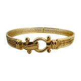 14k Yellow Gold 17g Imperial Gold 8.5mm Fancy Bangle Bracelet 7.5"