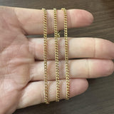 18k Yellow Gold 7.4g Hollow Light 2.8mm Curb Link Chain Necklace 23"