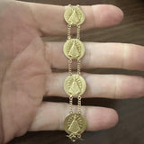 18k Yellow Gold 17.4g Vintage Our Lady of Aparecida Medallion Bracelet 7.25"