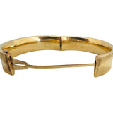 14k Yellow Gold 22.3g Vintage Ladies 14.5mm Floral Bangle Bracelet 6.75"