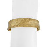 14k Yellow Gold 22.3g Vintage Ladies 14.5mm Floral Bangle Bracelet 6.75"