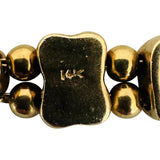 14k Yellow Gold 23.4g Heavy Vintage Multi Gemstone Slide Charm Bracelet 7.5"