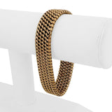 14k Yellow Gold 36.2g Heavy Solid Vintage 15mm Mesh Link Bracelet 7.5"