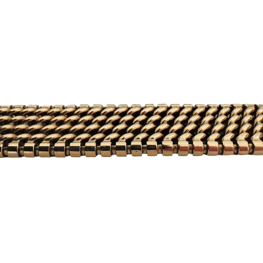 14k Yellow Gold 36.2g Heavy Solid Vintage 15mm Mesh Link Bracelet 7.5"