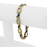 14k Yellow Gold and Opal 18.2g Solid Ladies Fancy Link Bracelet 7.25"