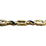 14k Yellow Gold and Opal 18.2g Solid Ladies Fancy Link Bracelet 7.25"