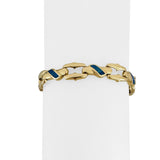 14k Yellow Gold and Opal 18.2g Solid Ladies Fancy Link Bracelet 7.25"