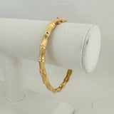 14k Yellow Gold 16.5g Solid Vintage 6mm Bamboo Bangle Bracelet 7.25"