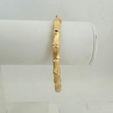 14k Yellow Gold 16.5g Solid Vintage 6mm Bamboo Bangle Bracelet 7.25"