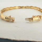 14k Yellow Gold 16.5g Solid Vintage 6mm Bamboo Bangle Bracelet 7.25"