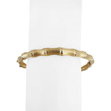 14k Yellow Gold 16.5g Solid Vintage 6mm Bamboo Bangle Bracelet 7.25"