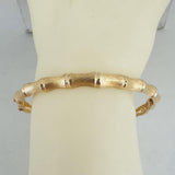 14k Yellow Gold 16.5g Solid Vintage 6mm Bamboo Bangle Bracelet 7.25"