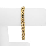 14k Yellow Gold 9.2g Ladies 7mm Byzantine Link Bracelet Turkey 7.75"
