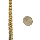 14k Yellow Gold 9.2g Ladies 7mm Byzantine Link Bracelet Turkey 7.75"