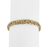 14k Yellow Gold 9.2g Ladies 7mm Byzantine Link Bracelet Turkey 7.75"
