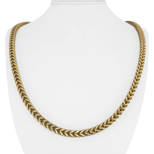 14k Yellow Gold 38g Thick Squared 5.5mm Men's Franco Link Chain Necklace 24"