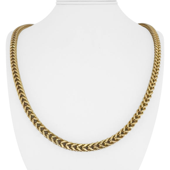 14k Yellow Gold 38g Thick Squared 5.5mm Men's Franco Link Chain Necklace 24