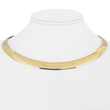 14k Yellow and White Gold 45.6g Reversible Heavy 8mm Omega Necklace Italy 16"