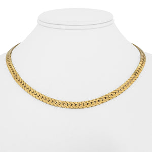 14k Yellow Gold 28.6g UnoAErre Vintage Thick Herringbone Necklace Italy 16.5"