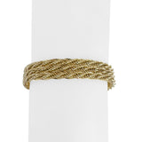 14k Yellow Gold 9.5g Ladies Light 12mm Three Strand Twisted Link Bracelet 7.25"