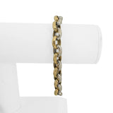 14k Yellow and White Gold 12.2g Hollow Light Rolo Link Bracelet Italy 8"