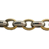 14k Yellow and White Gold 12.2g Hollow Light Rolo Link Bracelet Italy 8"