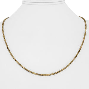 14k Yellow Gold 13g Solid Squared 2.5mm Byzantine Link Chain Necklace 20"