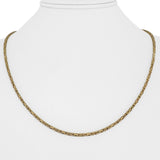 14k Yellow Gold 13g Solid Squared 2.5mm Byzantine Link Chain Necklace 20"