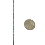 14k Yellow Gold 13g Solid Squared 2.5mm Byzantine Link Chain Necklace 20"