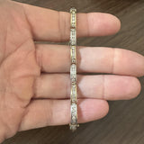 14k Yellow and White Gold 3cttw Diamond Curved Link Bracelet 7.25"